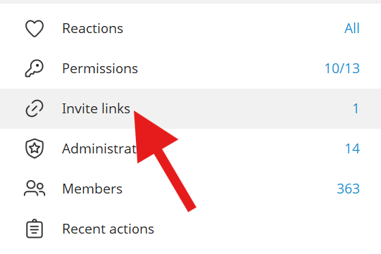Telegram group link join settings showing request admin approval