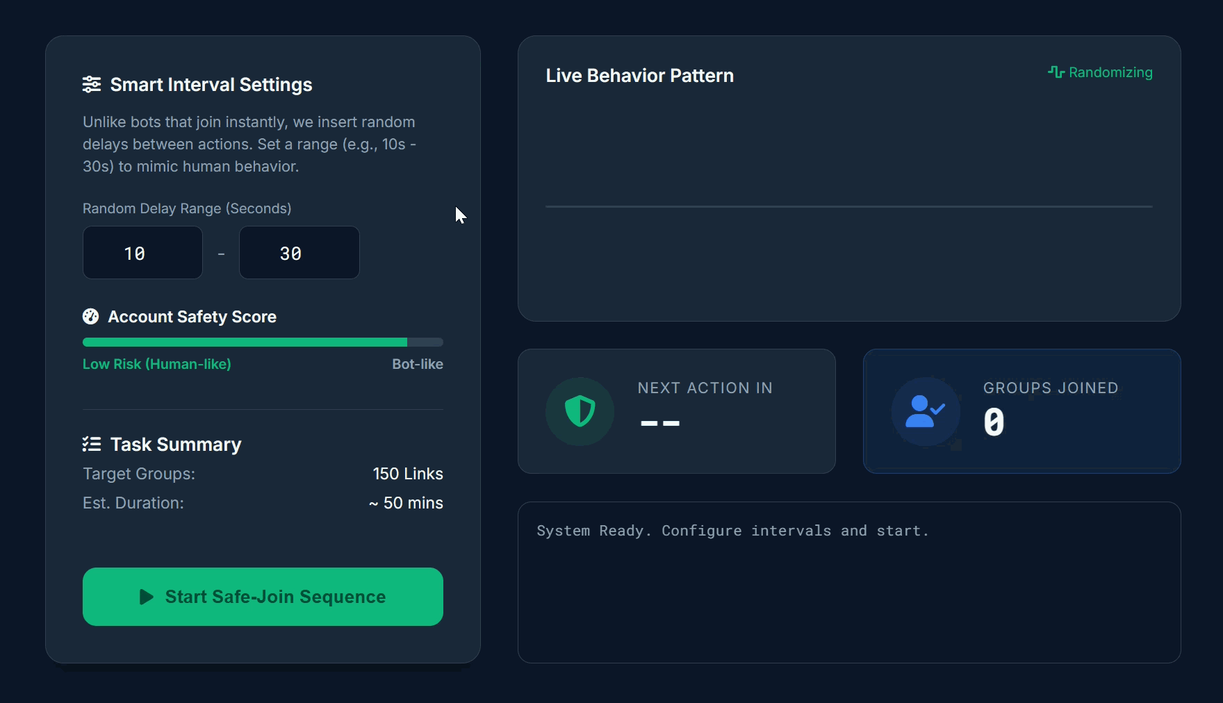 Safe member adder settings to join Telegram groups without bans